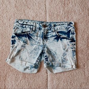 Amethyst Blue-White Jean Shorts